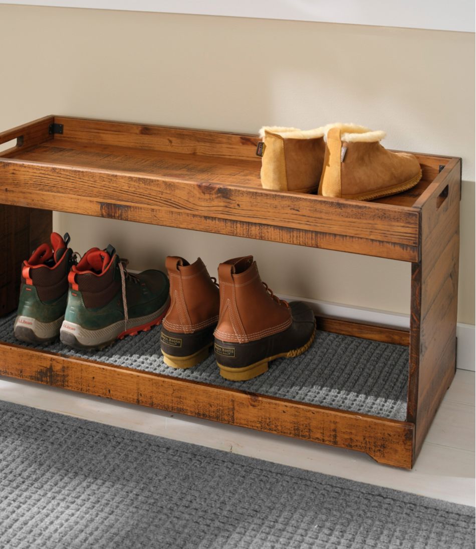 Rustic Wooden Two Tier Boot Tray | L.L.Bean