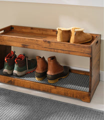 Rustic Wooden Two Tier Boot Tray | L.L.Bean