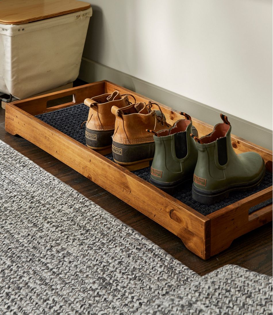 Rustic Wooden Boot Tray | L.L.Bean