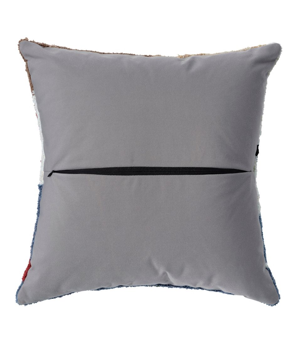 Indoor/Outdoor Hooked Pillow, Dogs Skiing | L.L.Bean