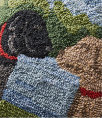 Indoor/Outdoor Hooked Pillow, Mountain Dogs | L.L.Bean