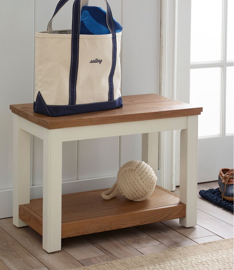 Painted Farmhouse Bench, Wood Top | L.L.Bean