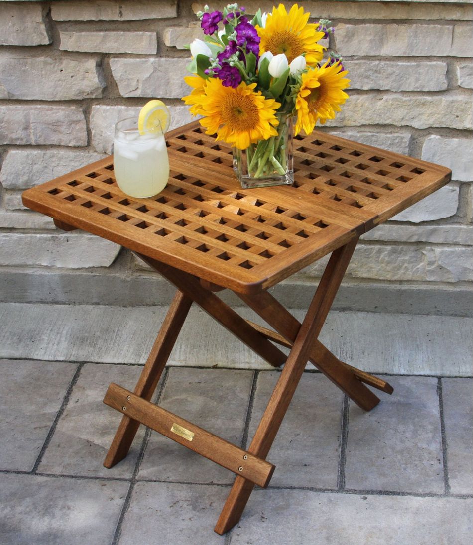 Eucalyptus Folding Side Table | L.L.Bean