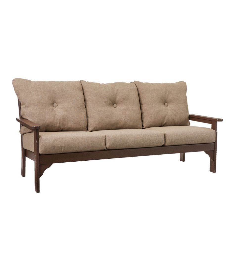 All-Weather Patio Sofa with Textured Cushions, Mahogany | L.L.Bean