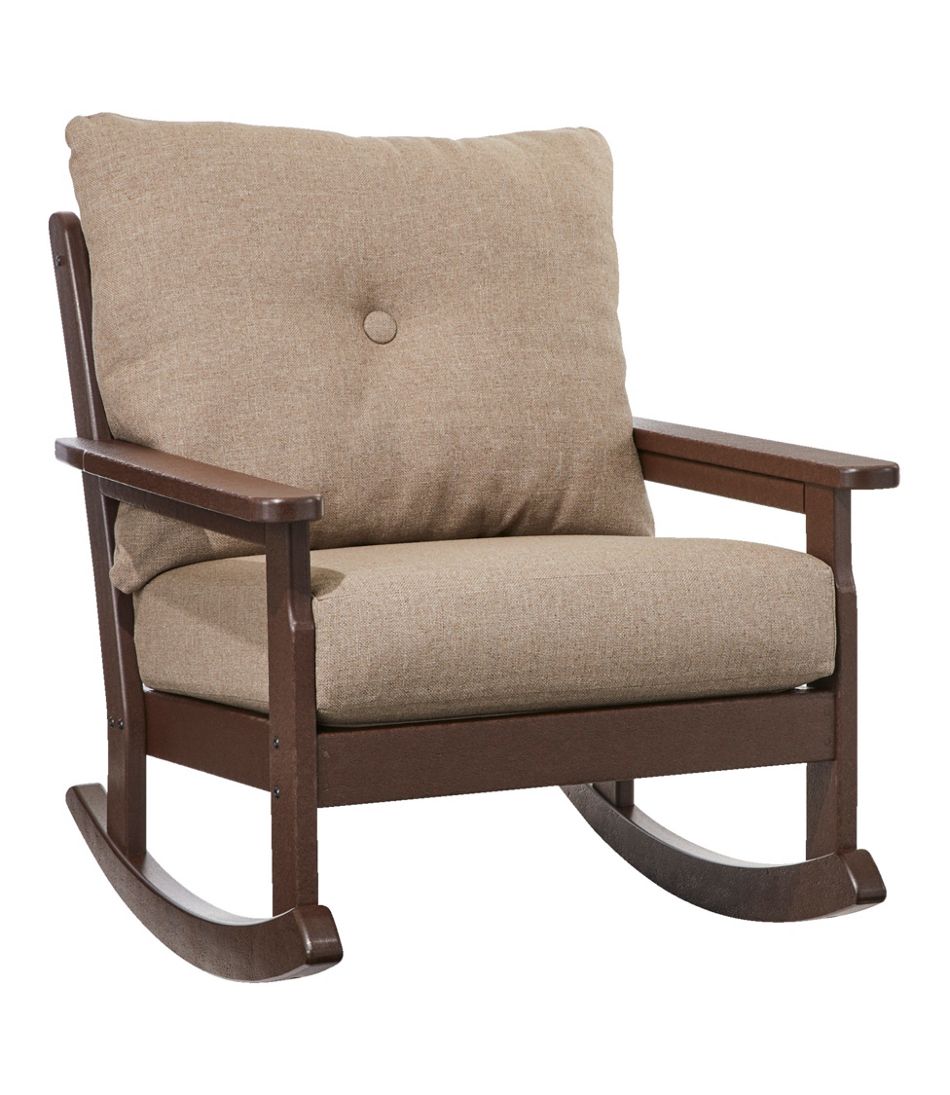 All-Weather Patio Rocker with Textured Cushion, Mahogany | L.L.Bean