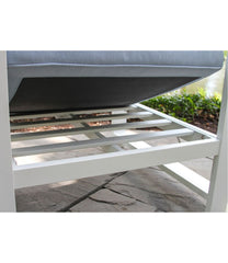 White Aluminum Deep Seating Armchair with Blue Cushions, Set of Two | L.L.Bean