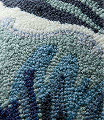 Indoor/Outdoor Hooked Pillow, 18x18 Ocean Waves | L.L.Bean