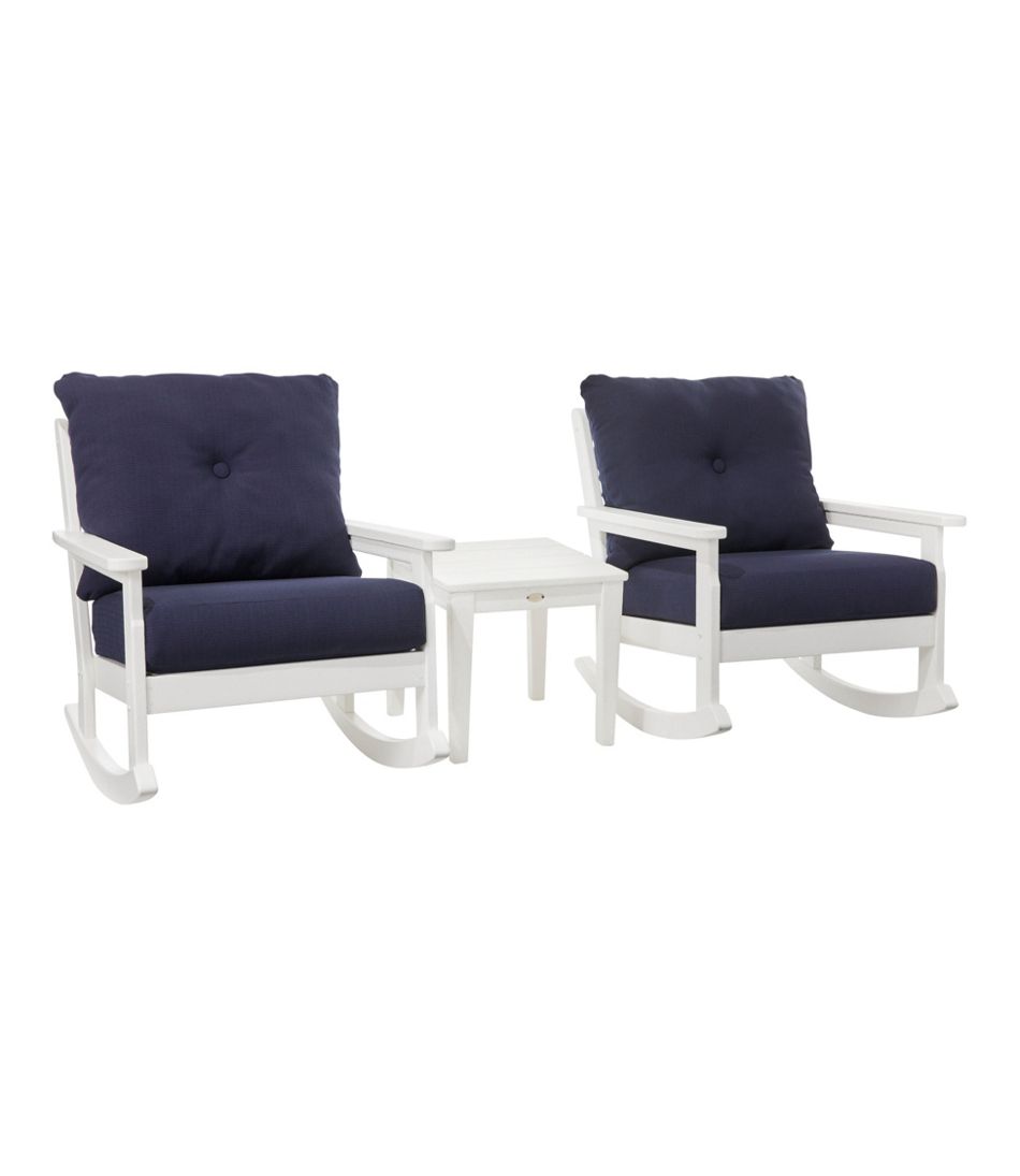 All-Weather Patio Rocker Set with Side Table, White | L.L.Bean