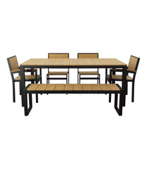 Aluminum/Recycled Poly Lumber Farmhouse Dining Set, Black | L.L.Bean