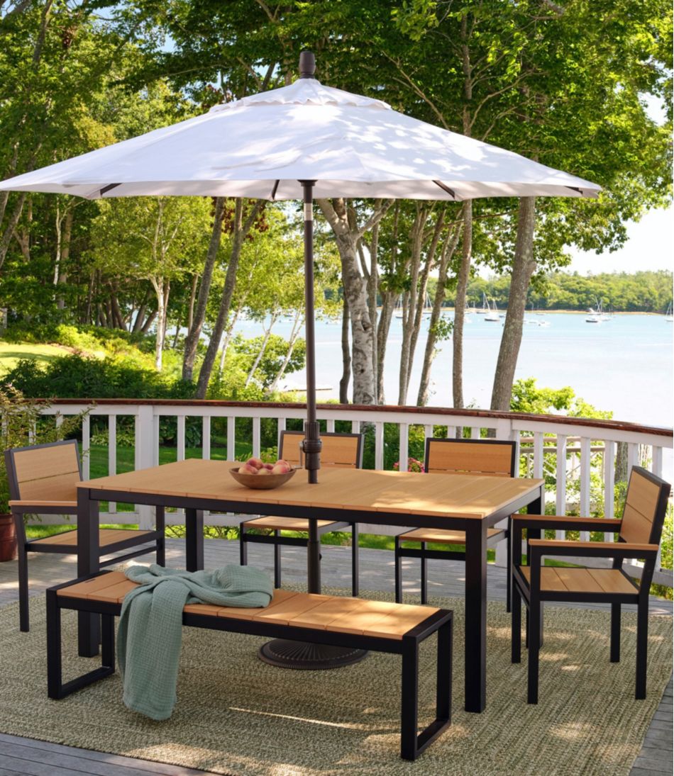 Aluminum/Recycled Poly Lumber Farmhouse Dining Set, Black | L.L.Bean