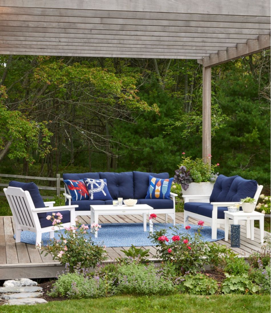 All-Weather Patio Loveseat with Textured Cushion, White | L.L.Bean