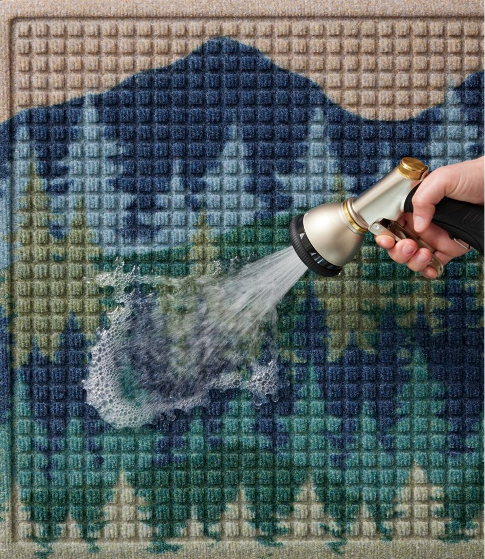 Printed Recycled Waterhog Doormat, Pine Trees | L.L.Bean