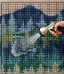 Printed Recycled Waterhog Doormat, Pine Trees | L.L.Bean