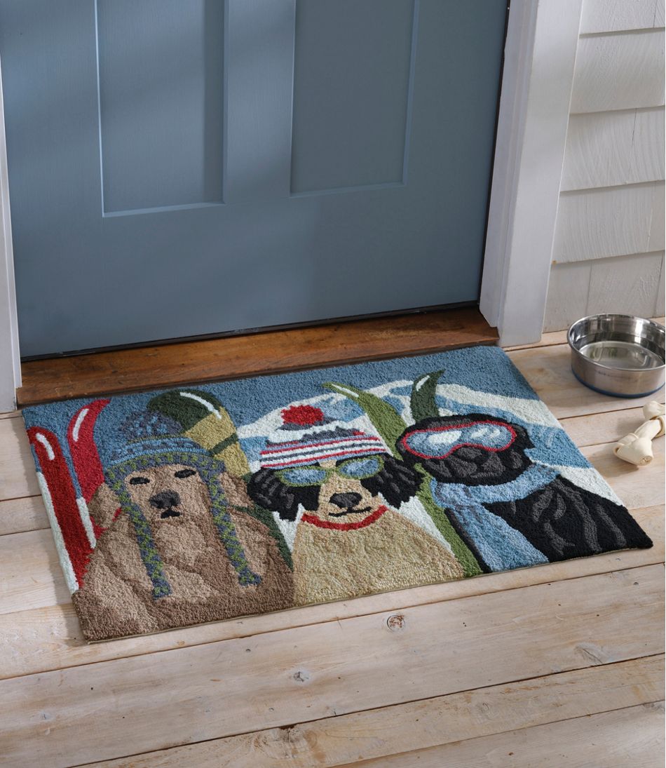 Indoor/Outdoor Vacationland Rug, Dogs Skiing | L.L.Bean