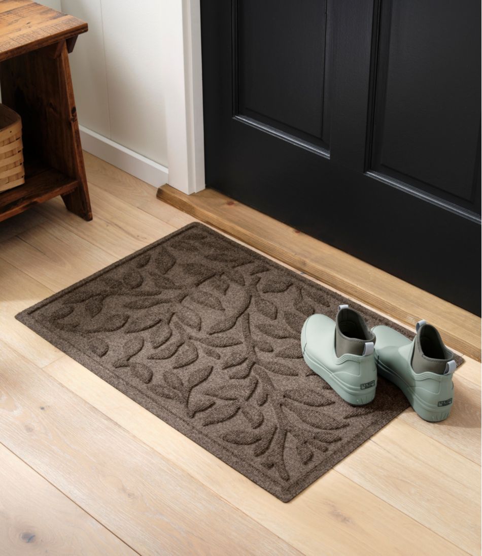 Heavyweight Recycled Waterhog Doormat, Woodland Leaf | L.L.Bean