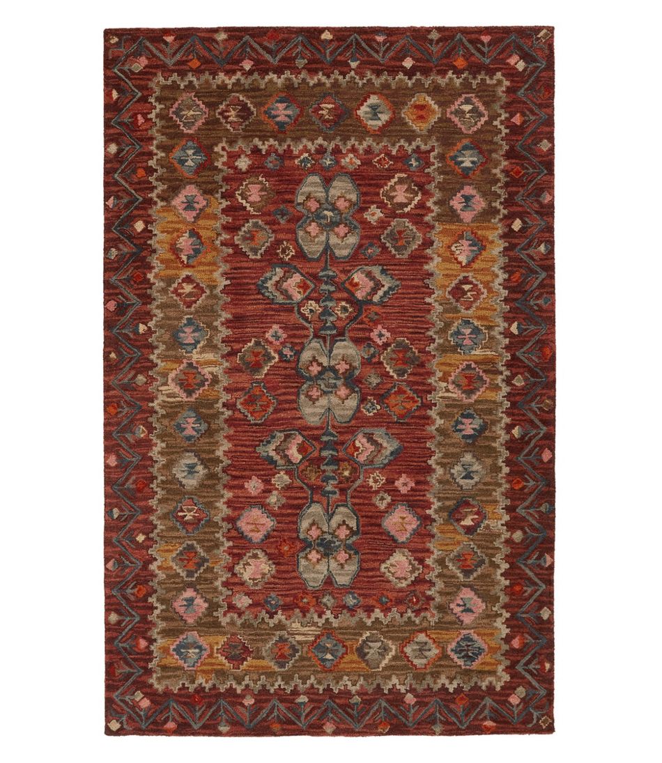 Double Border Wool Hooked Rug, Sienna Multi | L.L.Bean