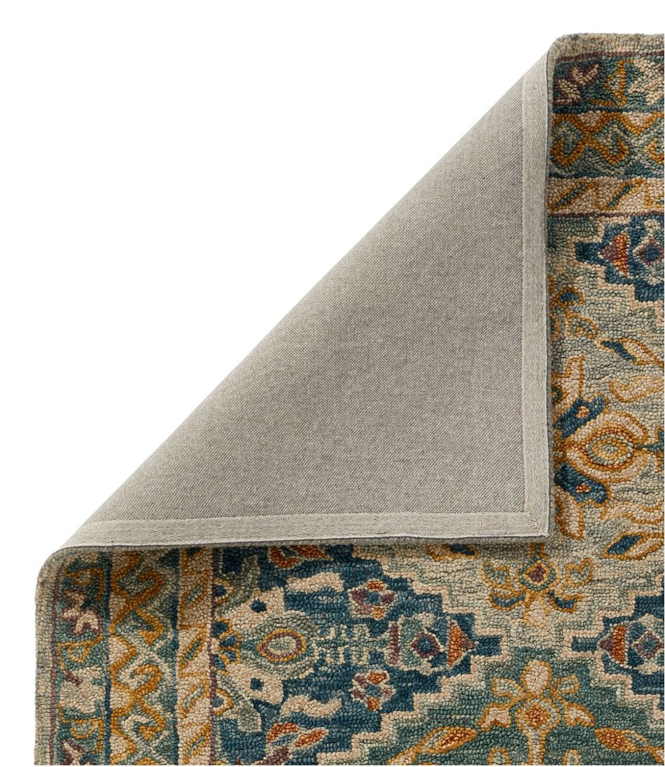 Bordered Medallion Wool Tufted Rug, Blue Multi | L.L.Bean