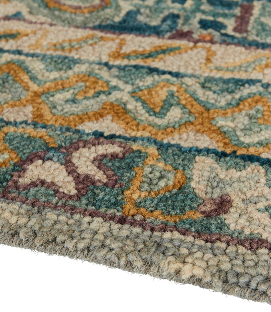 Bordered Medallion Wool Tufted Rug, Blue Multi | L.L.Bean
