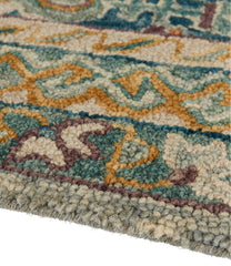 Bordered Medallion Wool Tufted Rug, Blue Multi | L.L.Bean
