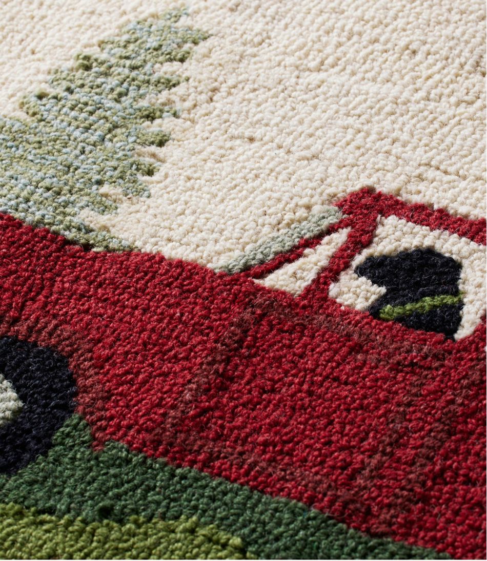Wool Hooked Novelty Rug, Dog Caravan | L.L.Bean