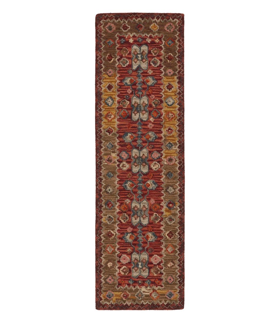 Double Border Wool Hooked Runner, Sienna Multi | L.L.Bean