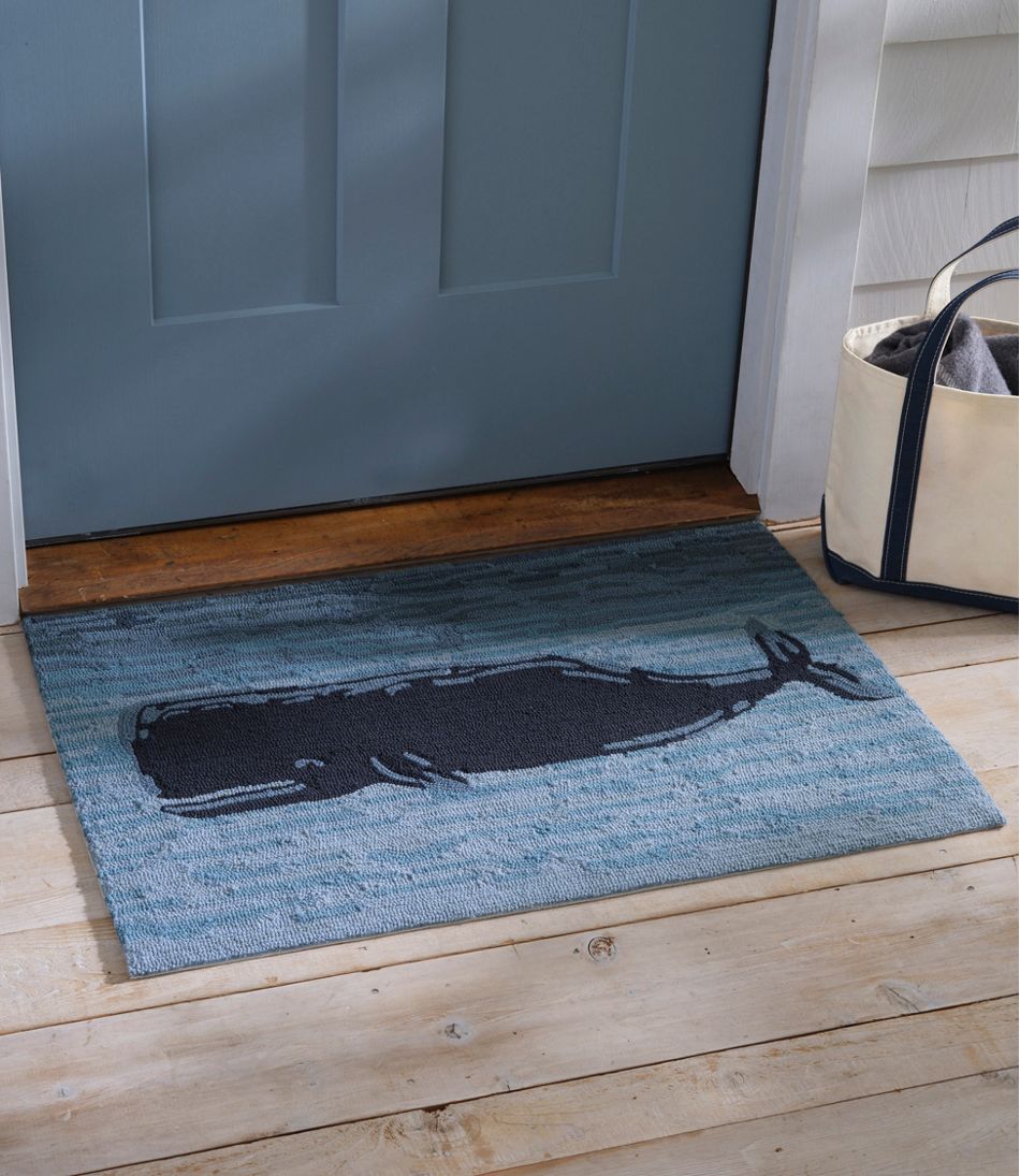 Indoor/Outdoor Vacationland Rug, Coastal Whale | L.L.Bean