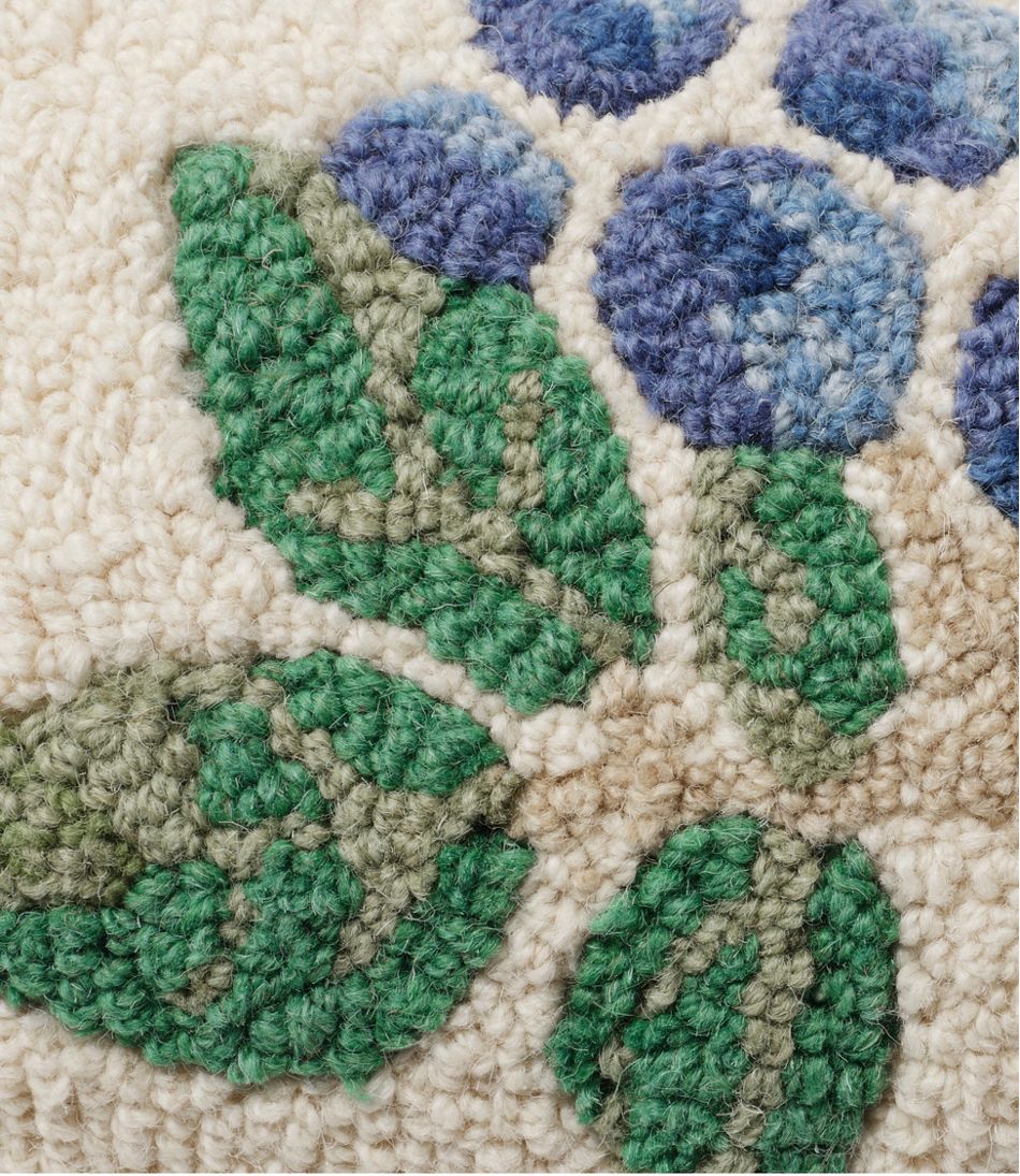 Wool Hooked Throw Pillow, Blueberries, 8" x 12" | L.L.Bean