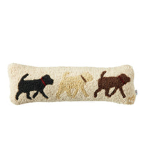 Wool Hooked Throw Pillow, Lab Trio, 8" x 24" | L.L.Bean