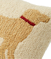 Wool Hooked Throw Pillow, Yellow Dog, 14" x 14" | L.L.Bean