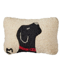 Wool Hooked Throw Pillow, Black Labrador, 8" x 12" | L.L.Bean