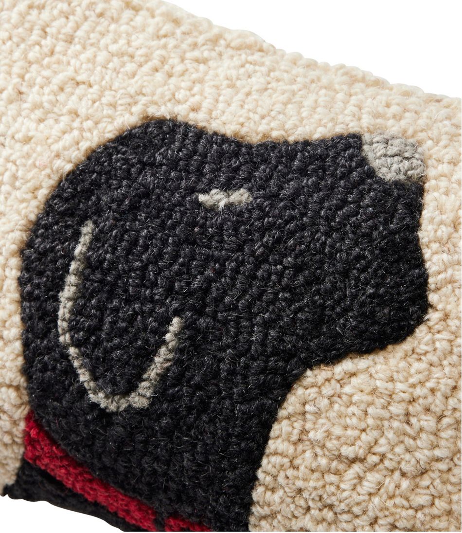Wool Hooked Throw Pillow, Black Labrador, 8" x 12" | L.L.Bean