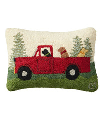Wool Hooked Throw Pillow, Dog Trio, 14" x 20" | L.L.Bean