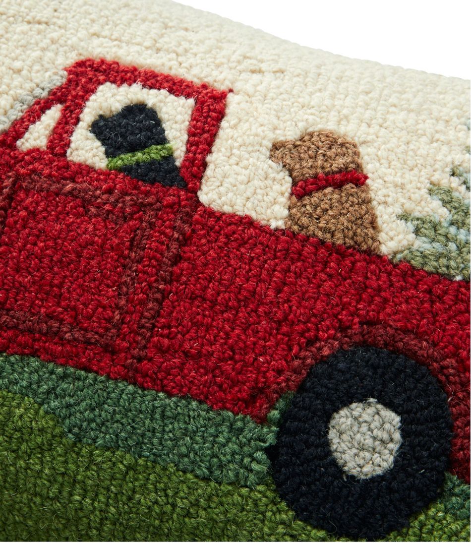 Wool Hooked Throw Pillow, Dog Trio, 14" x 20" | L.L.Bean