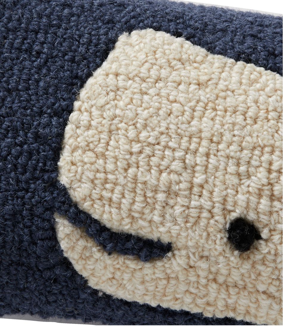 Wool Hooked Throw Pillow, Whale, 8" x 24" | L.L.Bean