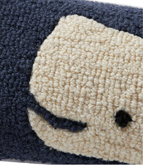 Wool Hooked Throw Pillow, Whale, 8" x 24" | L.L.Bean