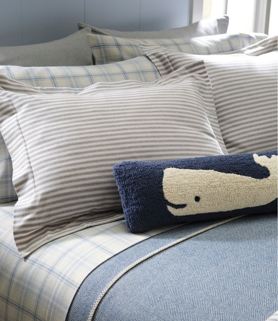 Wool Hooked Throw Pillow, Whale, 8" x 24" | L.L.Bean