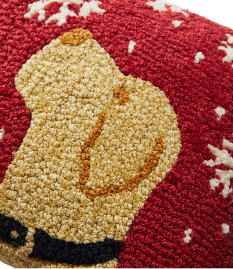 Wool Hooked Throw Pillow, Snowflake Yellow Lab, 14" x 14" | L.L.Bean