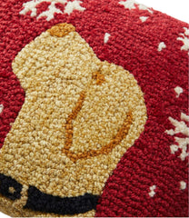 Wool Hooked Throw Pillow, Snowflake Yellow Lab, 14" x 14" | L.L.Bean