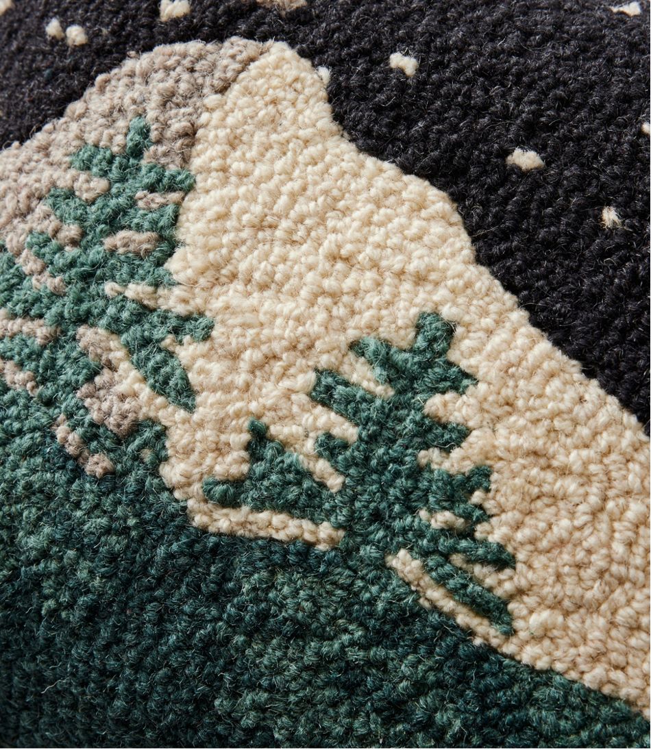 Wool Hooked Throw Pillow, Winter Woods, 12" x 18" | L.L.Bean