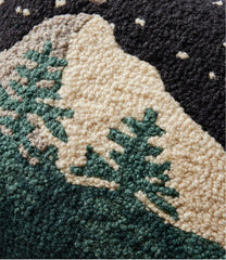 Wool Hooked Throw Pillow, Winter Woods, 12" x 18" | L.L.Bean