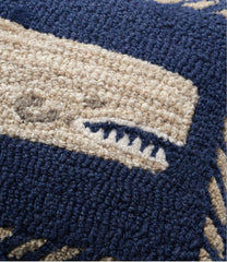 Wool Hooked Throw Pillow, Whale, 12" x 18" | L.L.Bean