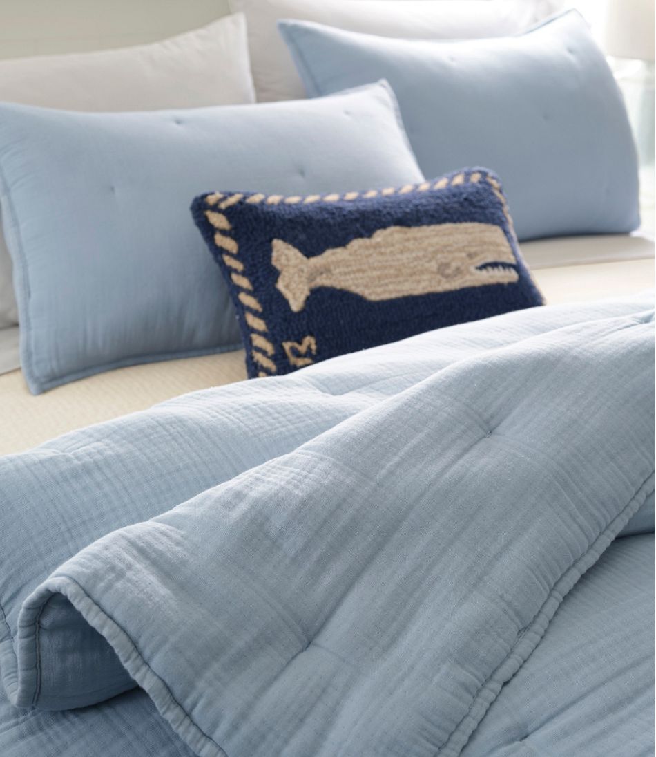 Wool Hooked Throw Pillow, Whale, 12" x 18" | L.L.Bean