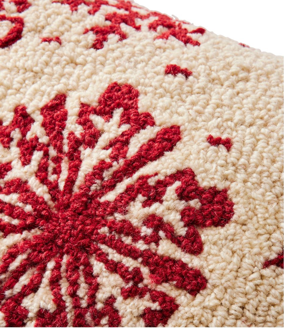 Wool Hooked Throw Pillow, Snowflake, 14" x 20" | L.L.Bean
