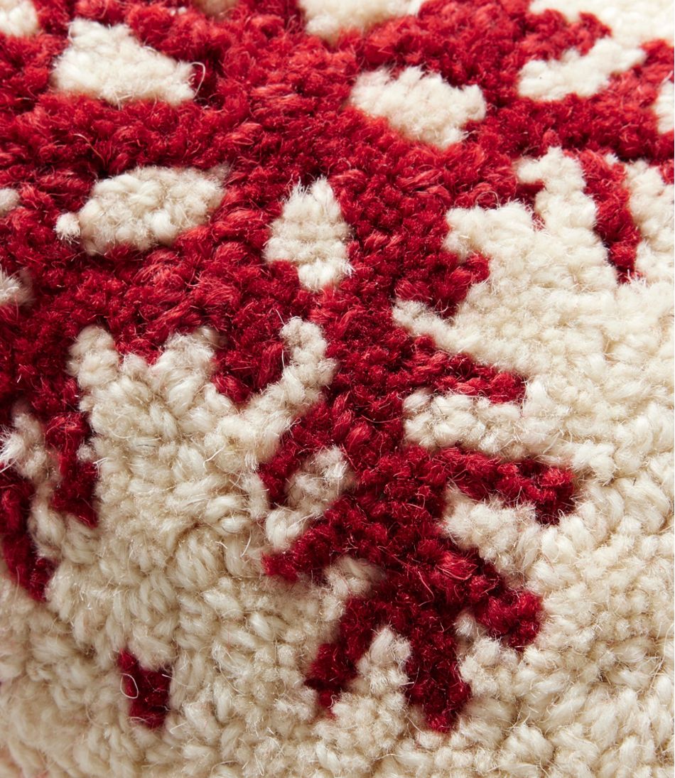 Wool Hooked Throw Pillow, Red Flake, 8" x 12" | L.L.Bean