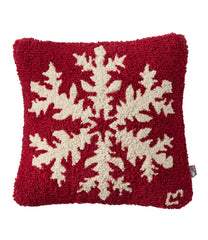 Wool Hooked Throw Pillow, Snowflake, 14" x 14" | L.L.Bean