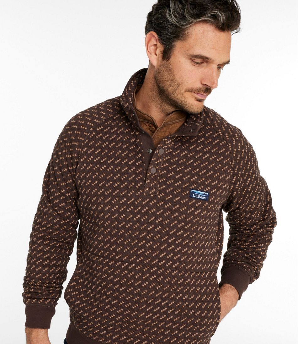 Men's Bean's Quilted Sweatshirt, Mockneck, Print | L.L.Bean