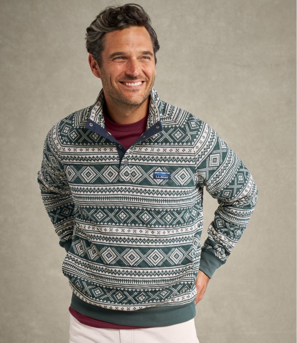 Men's Bean's Quilted Sweatshirt, Mockneck, Print | L.L.Bean