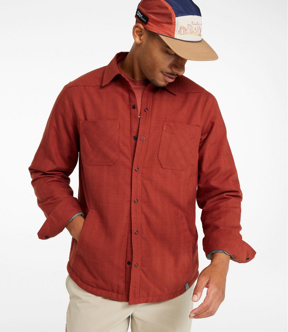 Men's Katahdin Performance Flannel Shirt-Jacket, Hi-Pile Fleece-Lined Solid | L.L.Bean