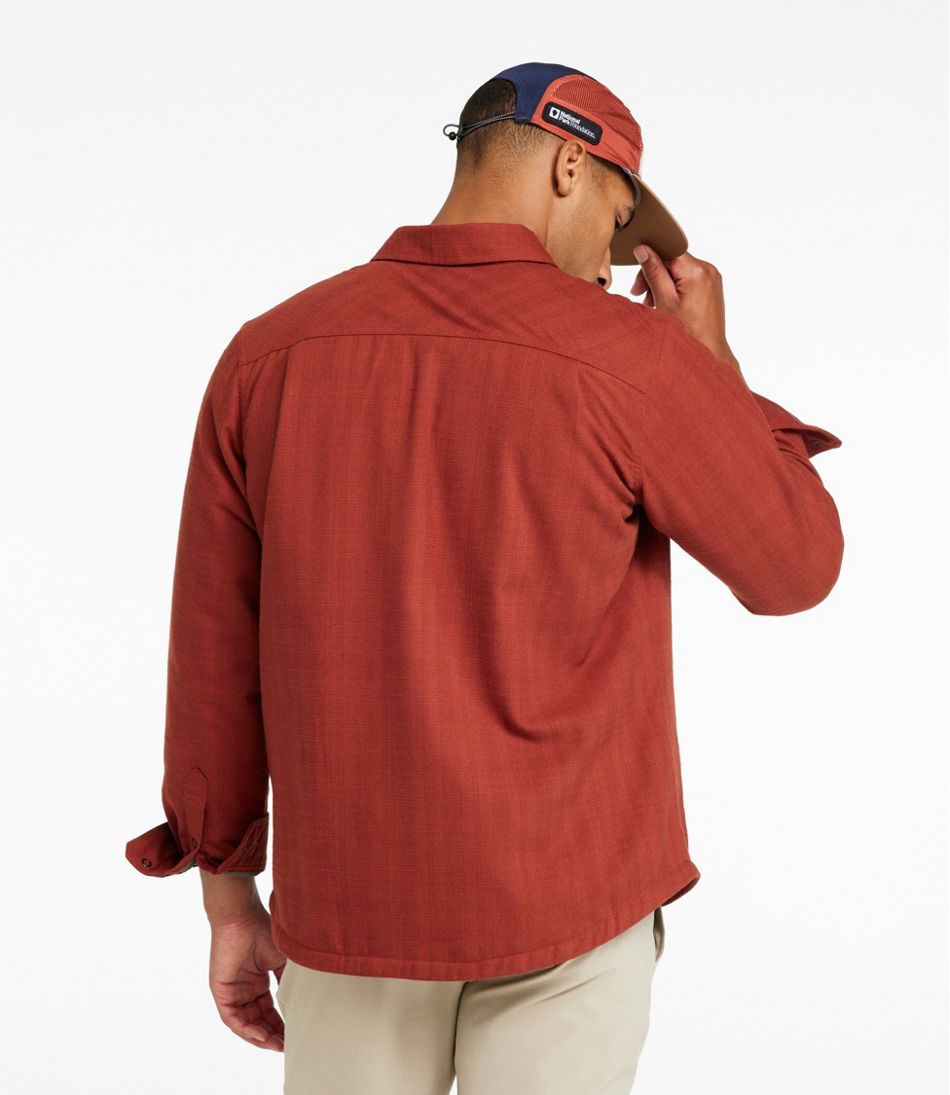 Men's Katahdin Performance Flannel Shirt-Jacket, Hi-Pile Fleece-Lined Solid | L.L.Bean