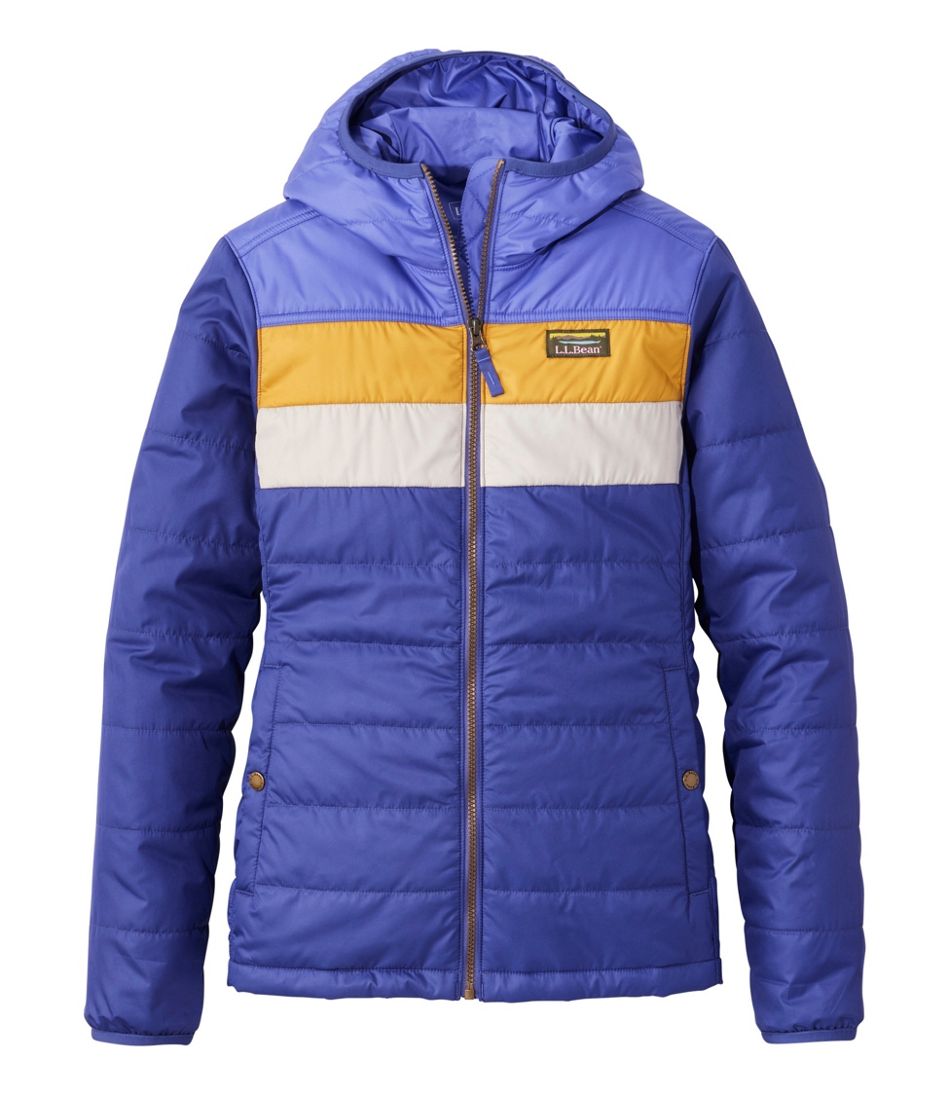 Women's Mountain Classic Puffer Hooded Jacket, Colorblock | L.L.Bean
